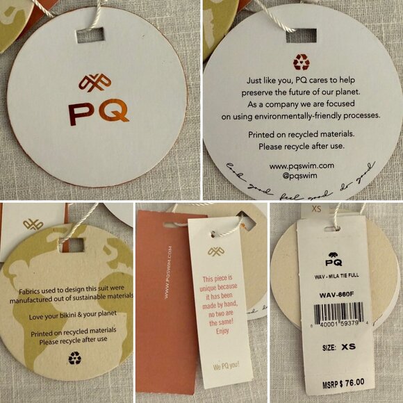 PQ Swim Blue Macramé Tie-Side Bikini Bottoms Size XS Boho Beach Babe Vibes - Picture 8 of 11